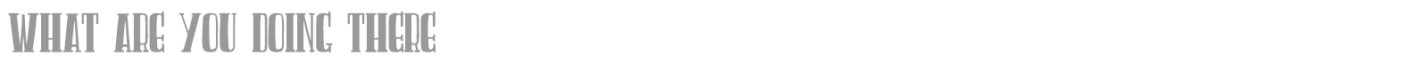 What Are You Doing There font preview